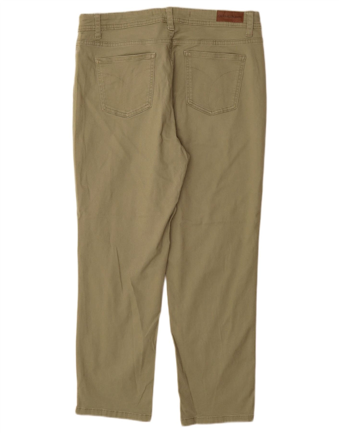 CALVIN KLEIN Ženske sužene ležerne hlače US 10 Large W30 L27 Zelene