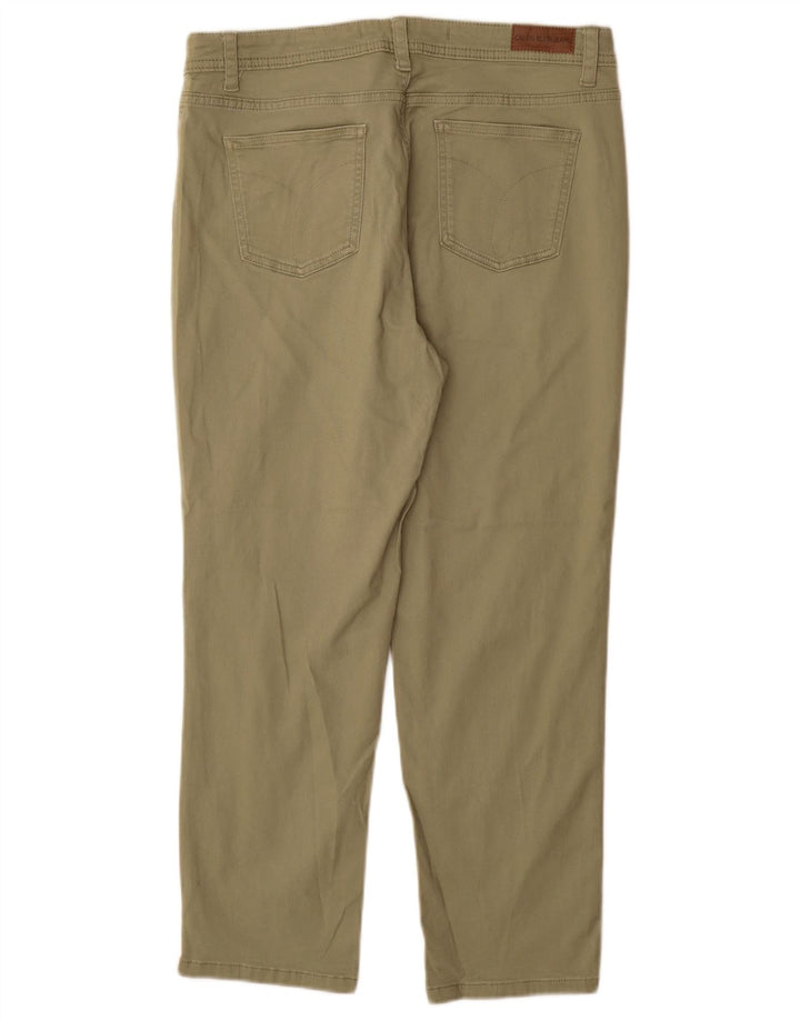 CALVIN KLEIN Ženske sužene ležerne hlače US 10 Large W30 L27 Zelene