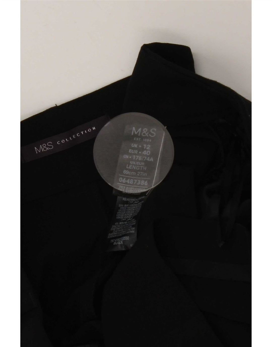 Marks & Spencer ženska pencil suknja UK 12 srednje W30 crni poliester