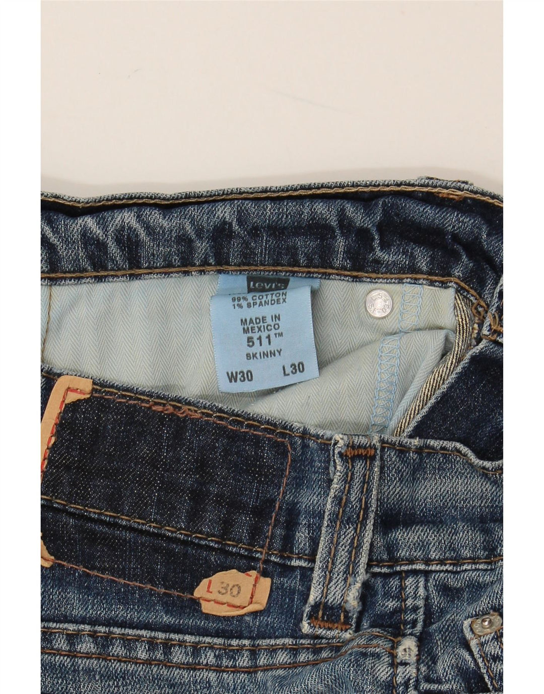 LEVI'S ženske 511 uske traperice W30 L30 plavi pamuk
