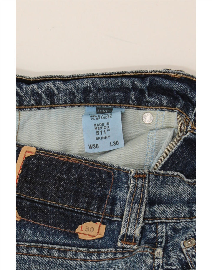 LEVI'S ženske 511 uske traperice W30 L30 plavi pamuk