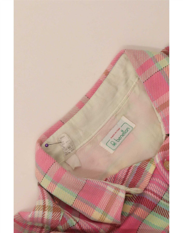 Benetton muška flanelska košulja, veliki ružičasti karirani pamuk