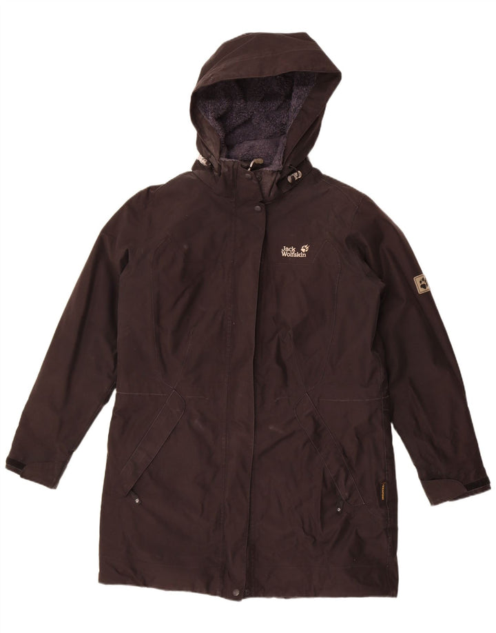 Jack Wolfskin ženska vjetrovka s kapuljačom UK 16 veliki crni poliester