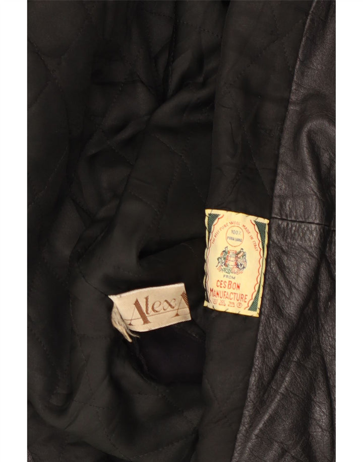 Vintage ženska velika kožna jakna UK 18 XL crna koža