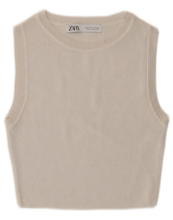 Zara ženski kratki pulover UK 8 Small Off White Viskoza