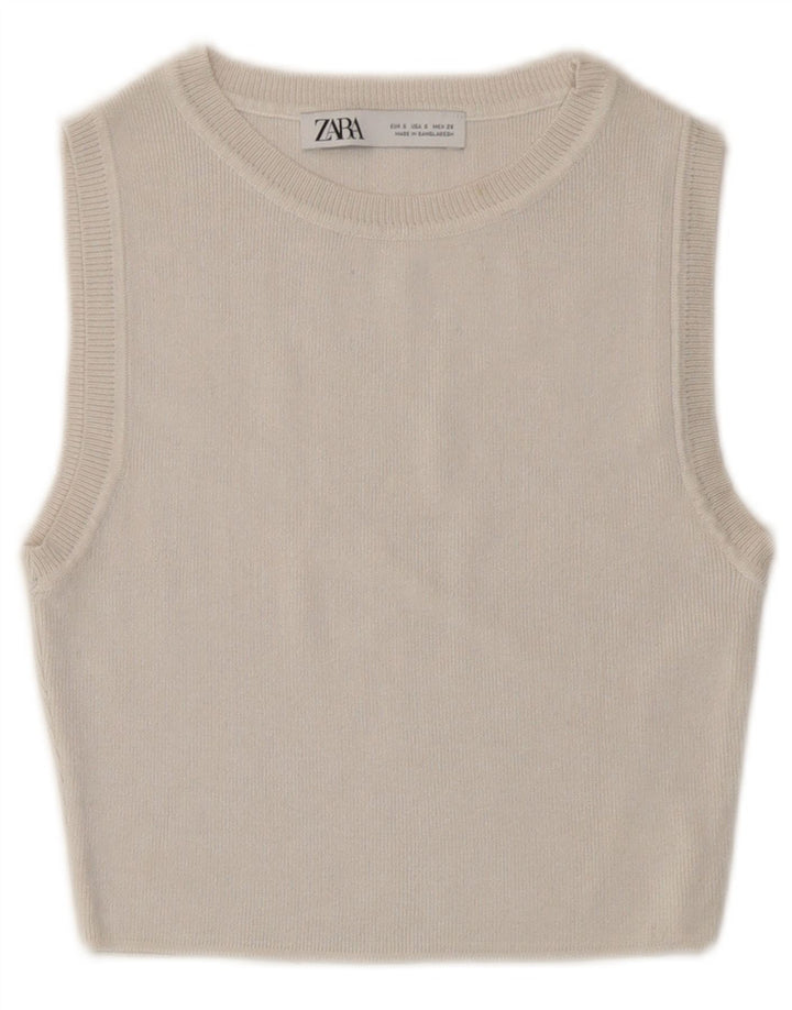 Zara ženski kratki pulover UK 8 Small Off White Viskoza