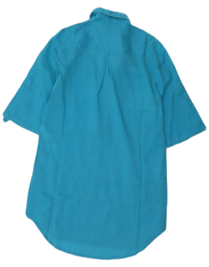 Zara ženska pulover haljina UK 10 Small Blue Ramie