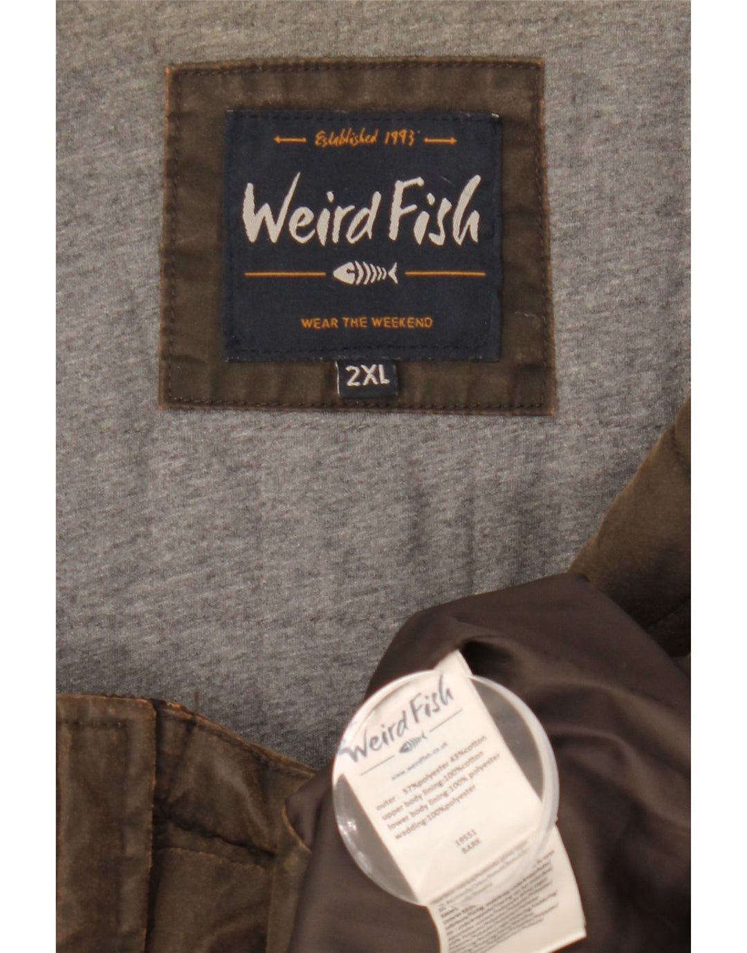 Weird Fish Muška podstavljena jakna UK 44 2XL smeđi poliester