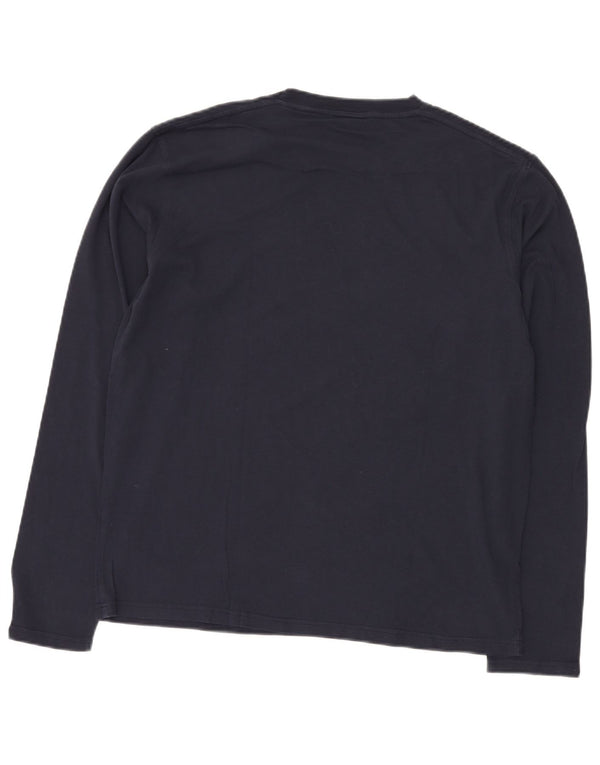 DIESEL Muška grafička majica dugih rukava XL tamnoplavi pamuk