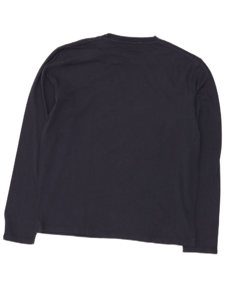 DIESEL Muška grafička majica dugih rukava XL tamnoplavi pamuk
