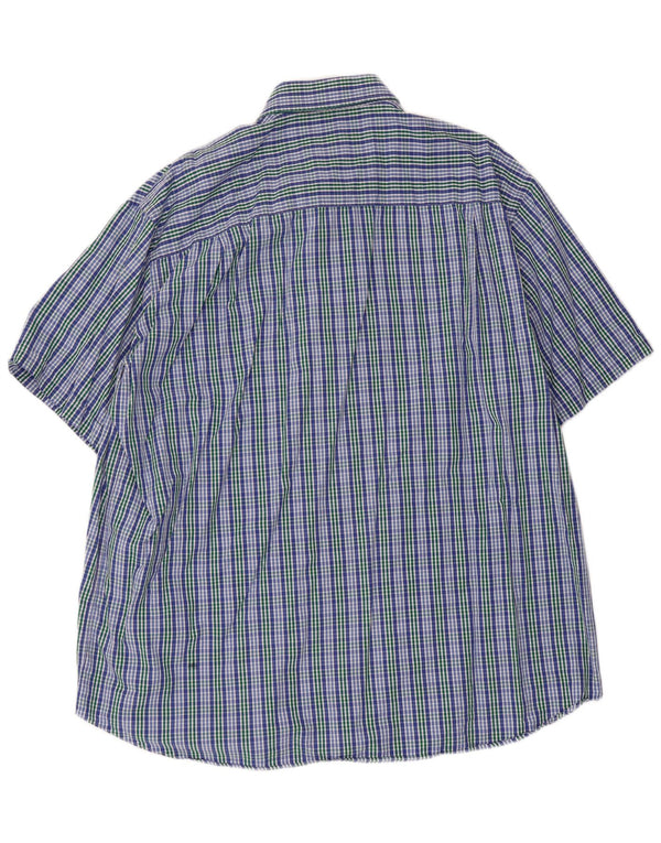 Paul & Shark muška jahtaška košulja kratkih rukava veličina 45 17 3/4 XL plavi karirani