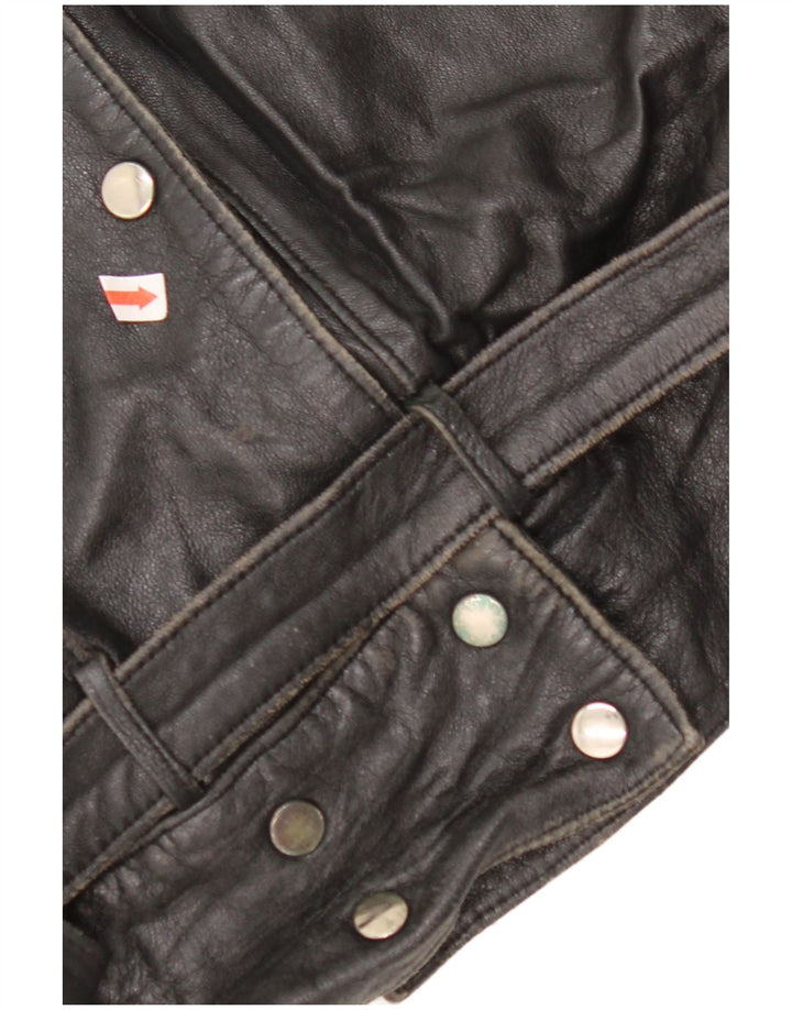 VINTAGE ženska velika kožna jakna EU 42 velika crna koža