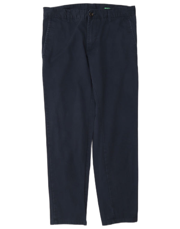 Benetton ženske ravne chino hlače IT 46 Large W32 L29 tamnoplave