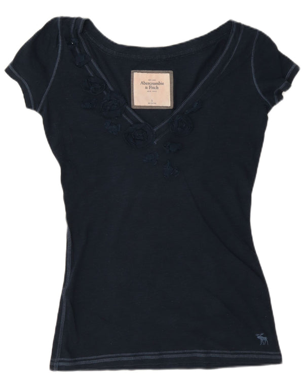 Abercrombie & Fitch Ženska majica kratkih rukava UK 10 Mala tamnoplava cvjetna