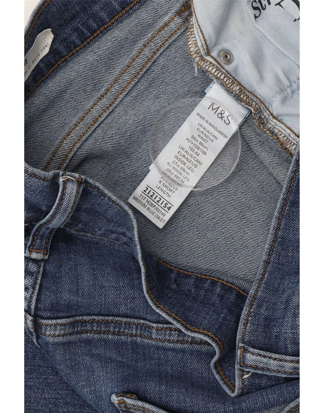 Marks & Spencer muške uske traperice W34 L27 plavi pamuk