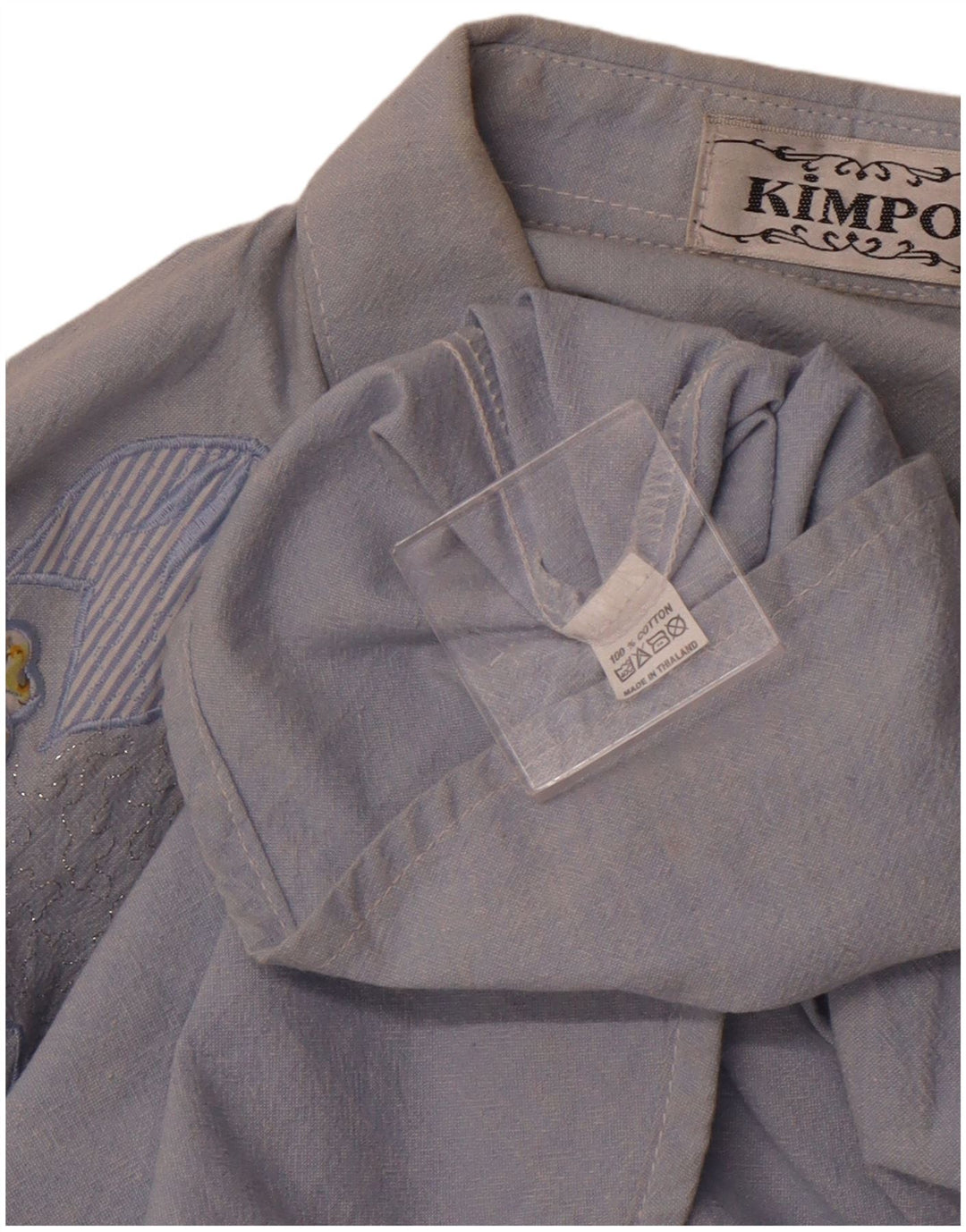 VINTAGE ženska košulja UK 18 XL plava cvjetna pamuk retro