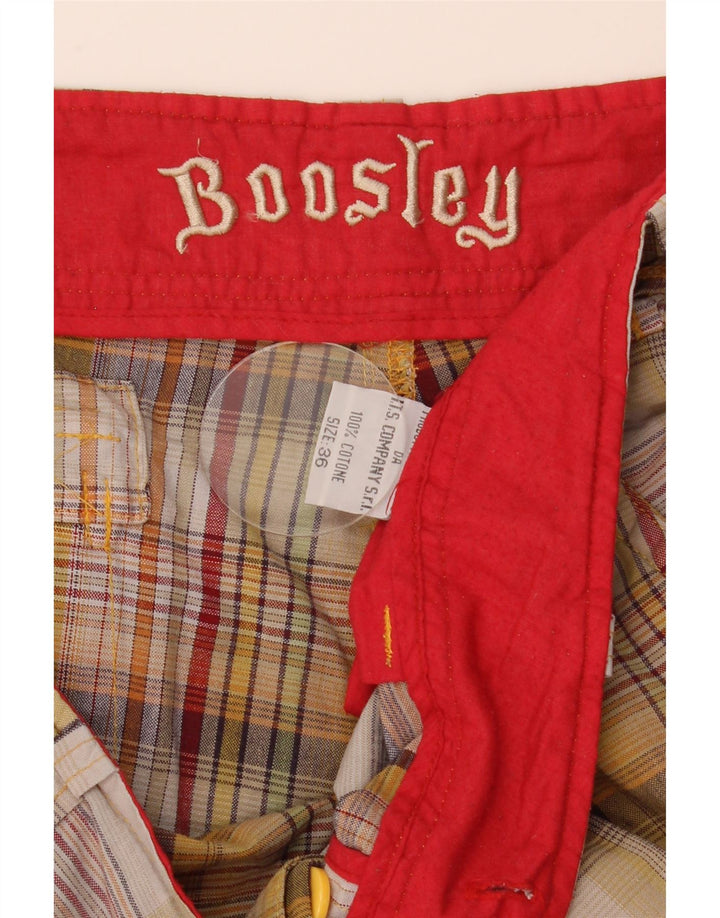 Boosley muške kargo kratke hlače W36 veliki šareni karirani pamuk