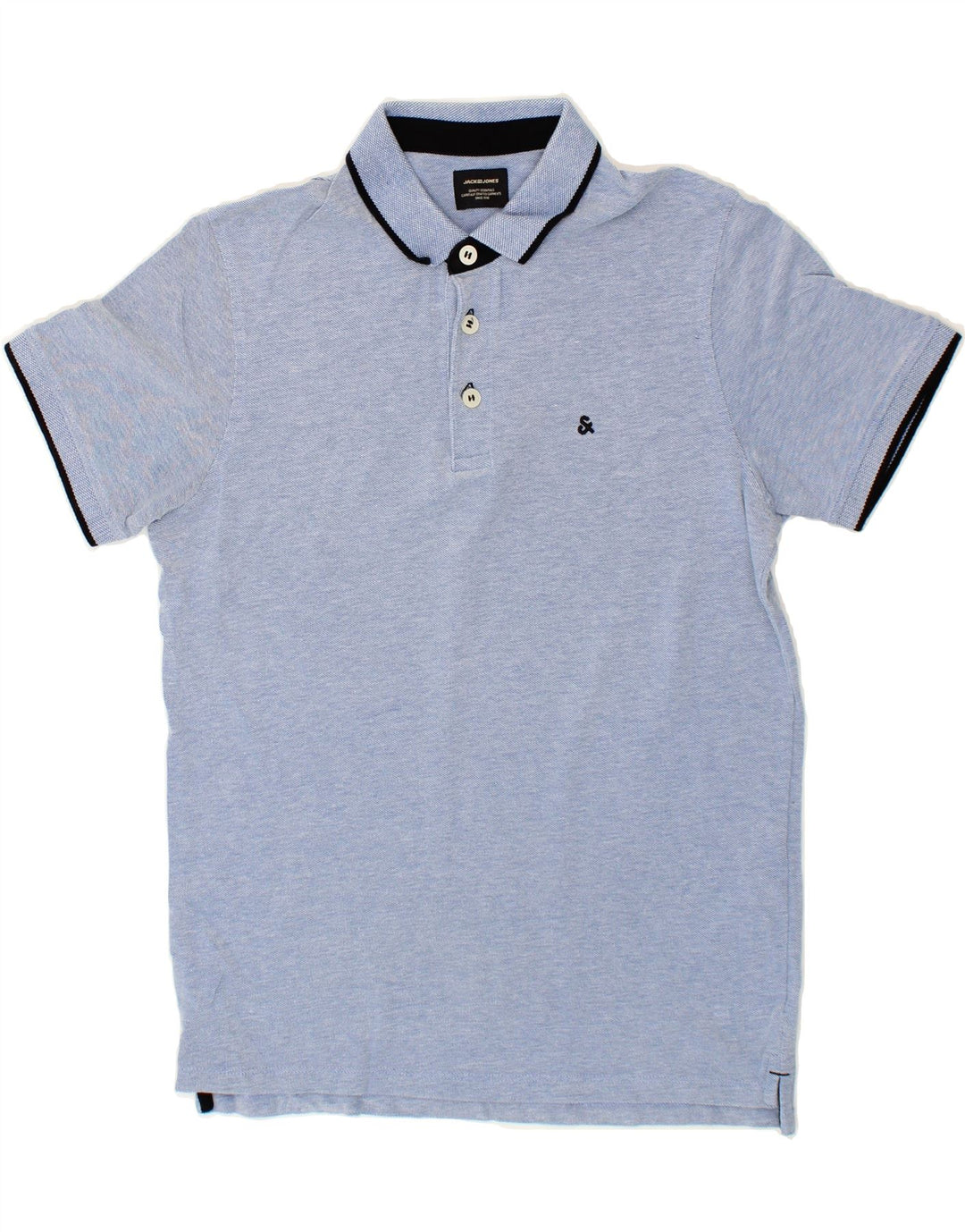 JACK & JONES Mens Polo Shirt Medium Blue Cotton Vintage Jack & Jones and Second-Hand Jack & Jones from Messina Hembry 
