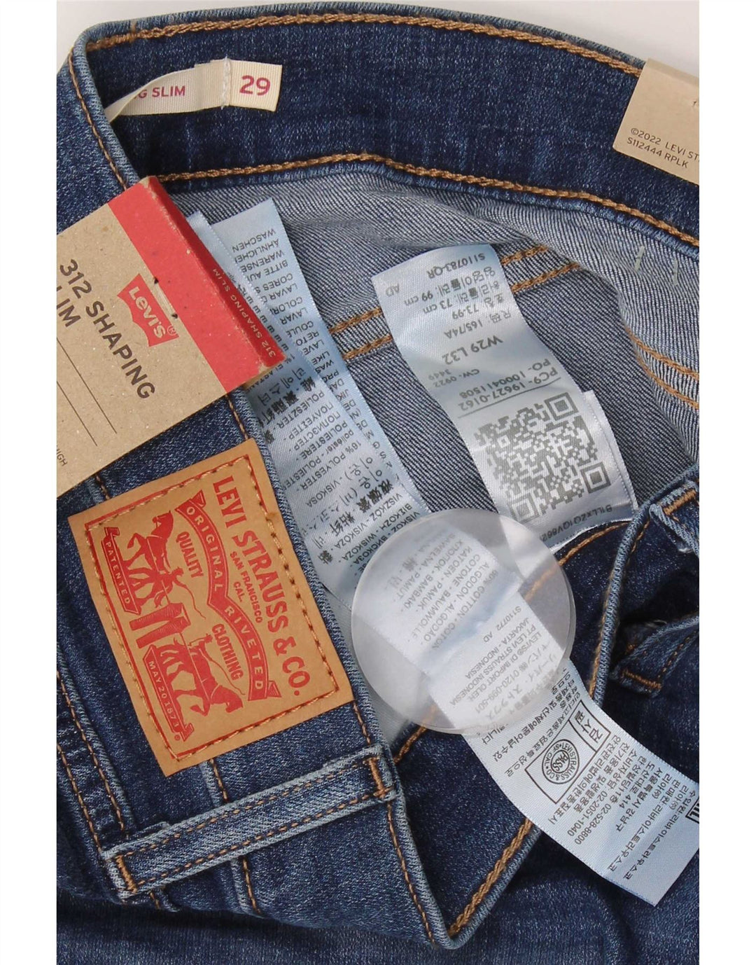 Levi's ženske 312 uske traperice W29 L32, plavi pamuk