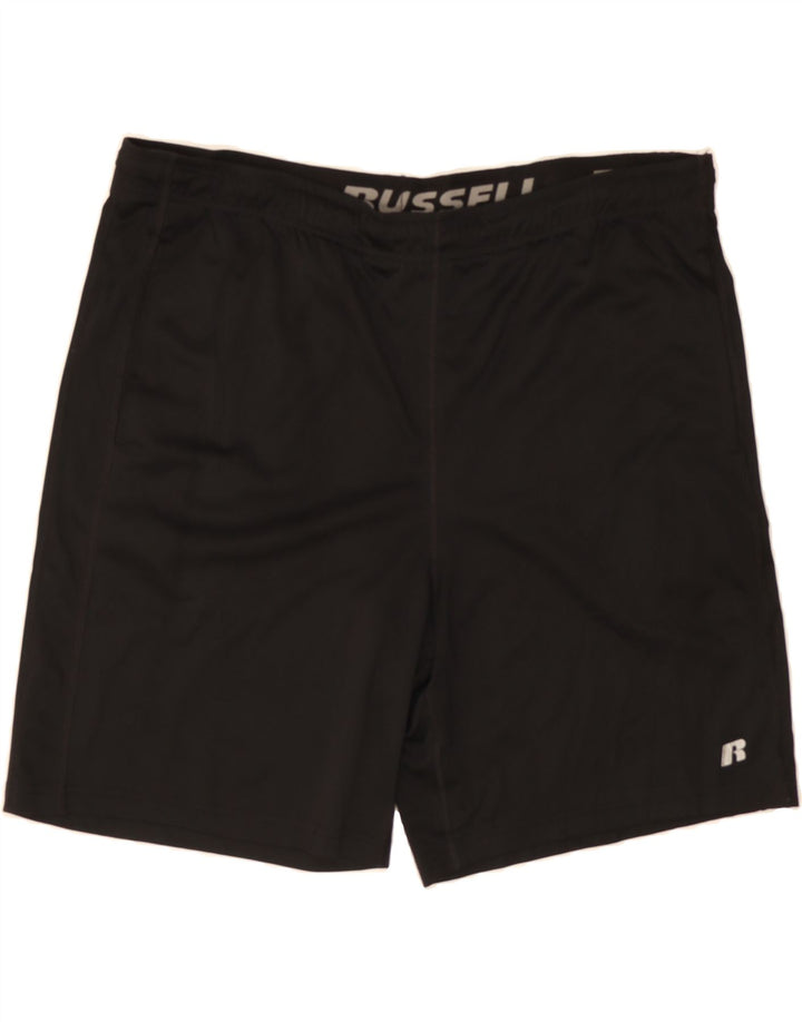 RUSSELL ATHLETIC Mens Dri-Power Sport Shorts Large  Black Polyester Vintage Russell Athletic and Second-Hand Russell Athletic from Messina Hembry 