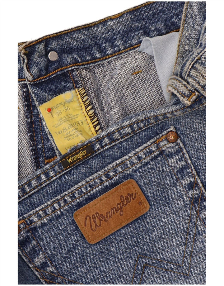 Wrangler muške ravne traperice W38 L36 plavi pamuk