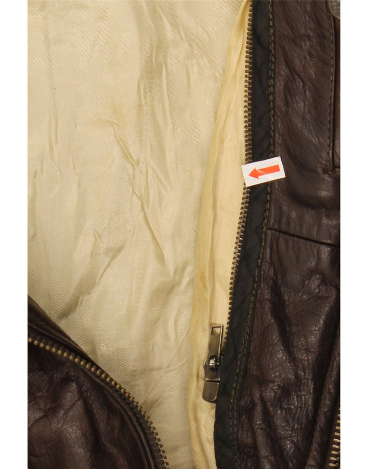 VINTAGE muška kožna jakna UK 42 XL smeđa