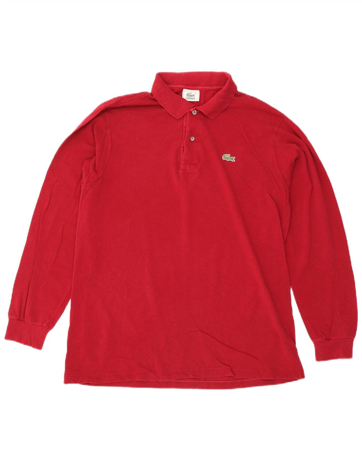 Lacoste muška polo majica dugih rukava, veličina 4, srednje crveni pamuk