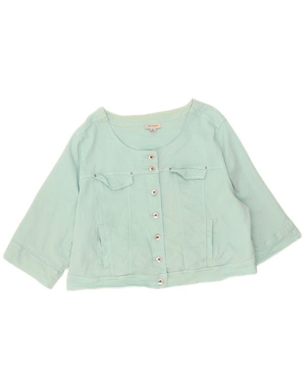 Marks & Spencer ženska traper jakna s 3/4 rukavima UK 22 3XL tirkizna