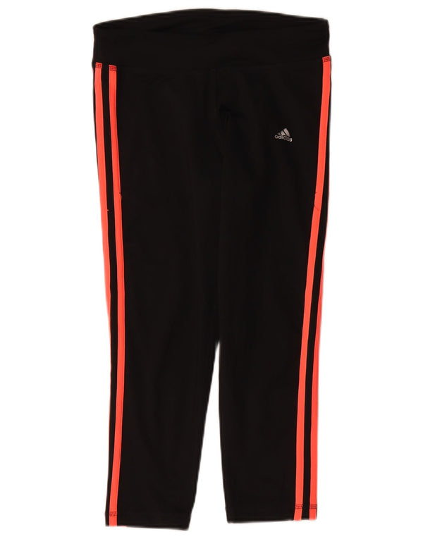 Adidas ženske kapri tajice UK 8/10 male crne sportske poliesterske hlače