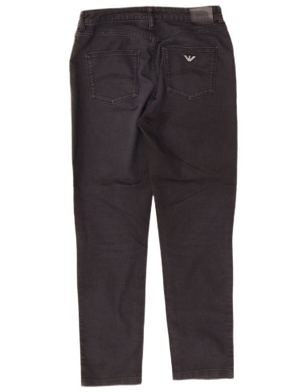 ARMANI Ženske sužene traperice W29 L27 crni pamuk