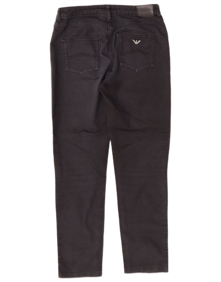 ARMANI Ženske sužene traperice W29 L27 crni pamuk