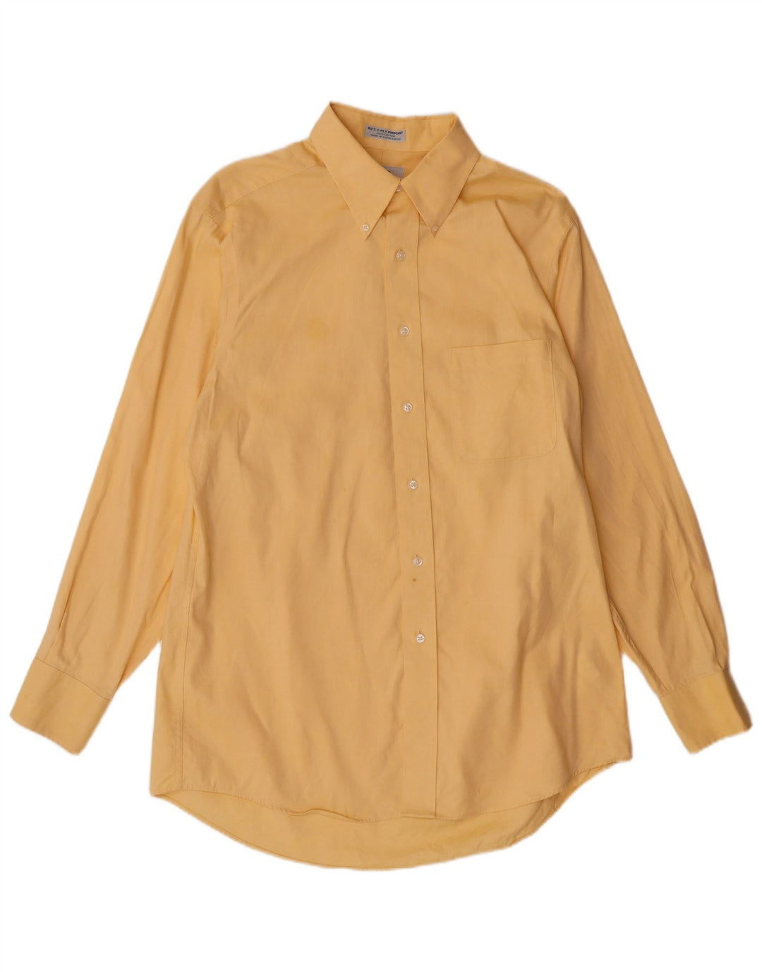 IZOD Mens Easy Care Shirt Size 15 1/2 Medium Yellow Cotton