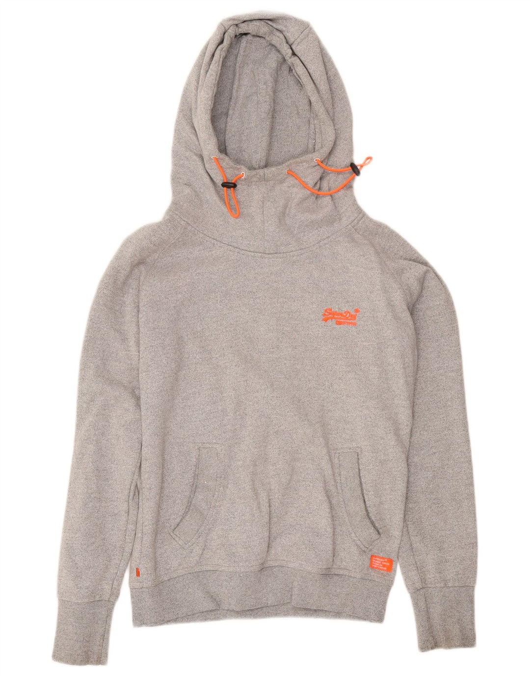 SUPERDRY Ženska majica s kapuljačom UK 14 Srednje sivi flekasti pamuk