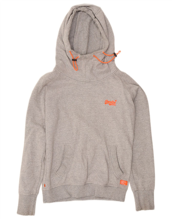 SUPERDRY Ženska majica s kapuljačom UK 14 Srednje sivi flekasti pamuk