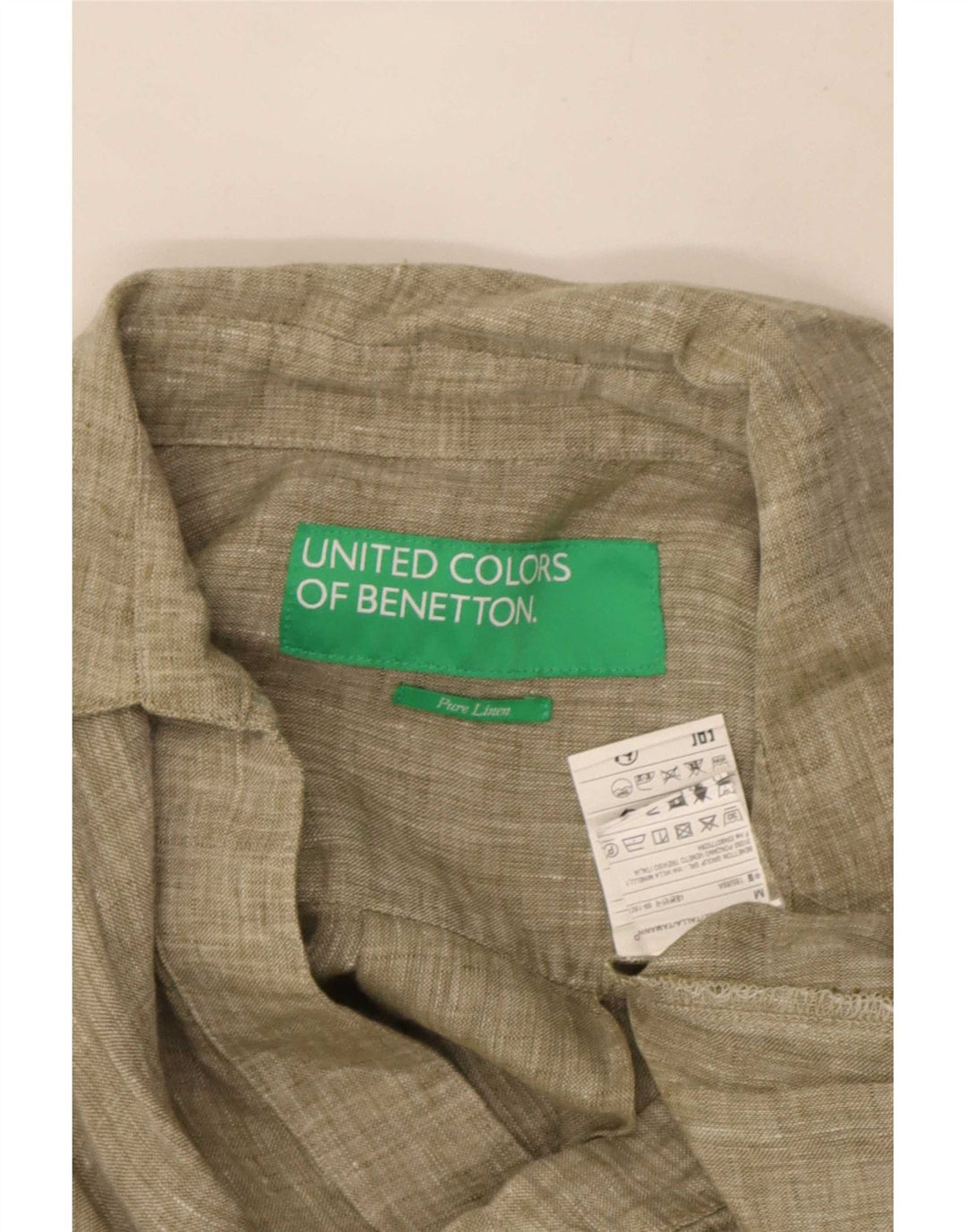 Benetton ženska haljina A-kroja UK 14 Srednje kaki lan