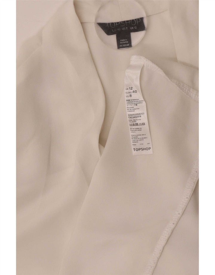 Topshop Ženska bluza dugih rukava UK 12 Srednje bijeli poliester