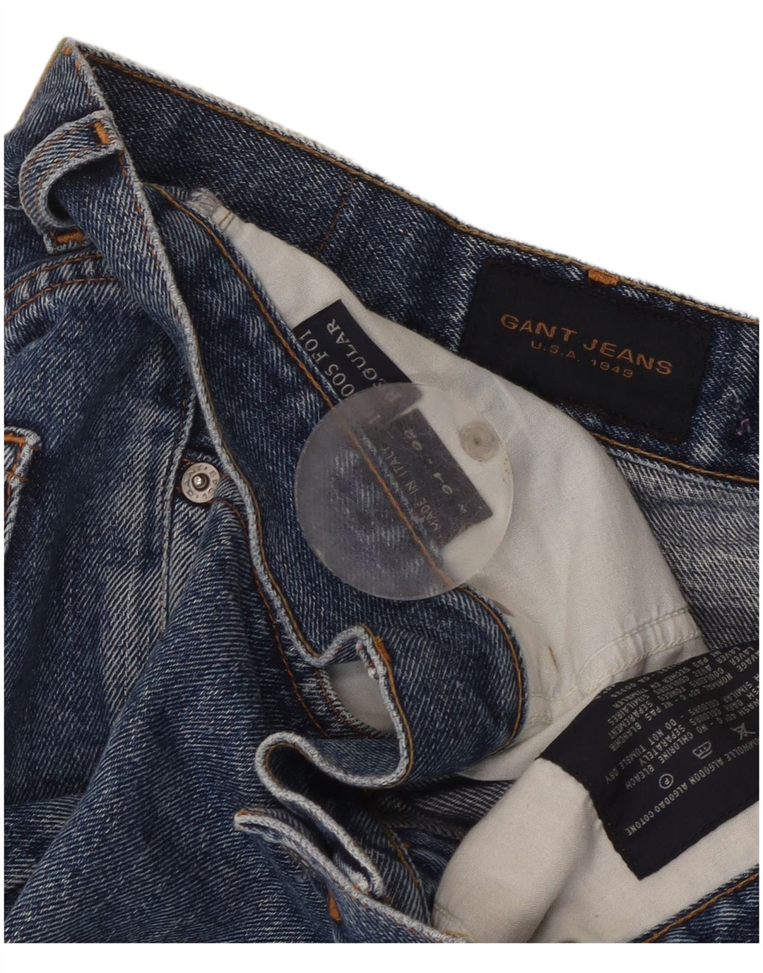 Gant Mens Regular Straight Jeans W34 L27 Plavi pamuk