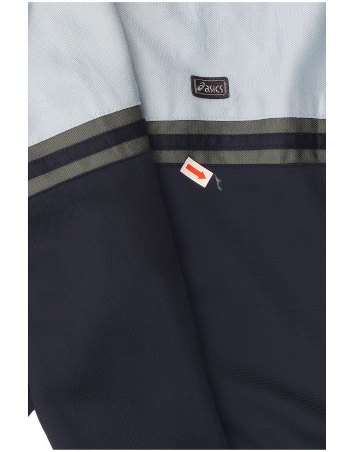 ASICS Mens Tracksuit Top Jacket XL Navy Blue Colourblock