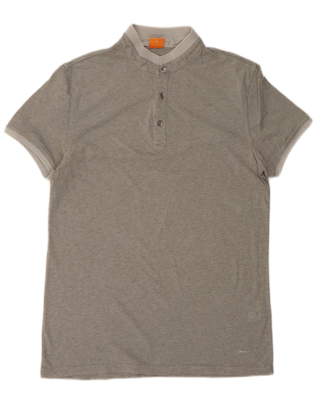 HUGO BOSS Mens Polo Shirt Medium Grey Flecked Cotton