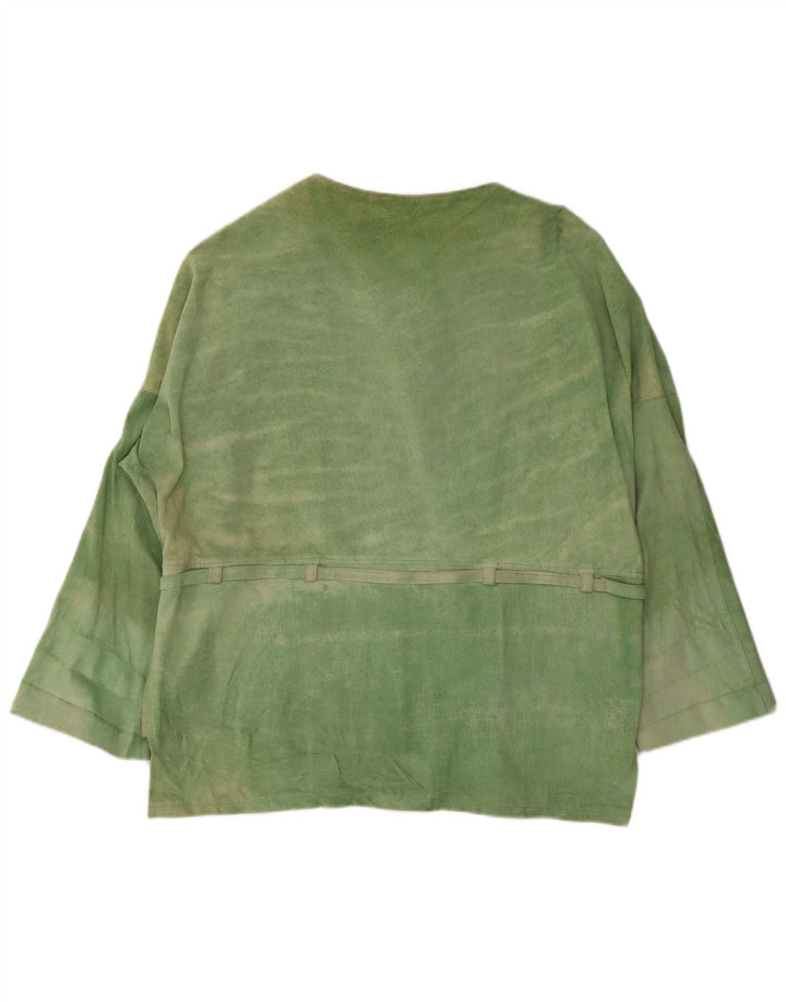 Vintage ženska jakna od brušene kože UK 20 2XL zelena