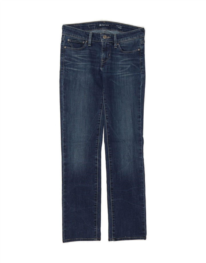 LEVI'S Womens Slight Curve Modern Rise Straight Jeans W26 L28 Blue Vintage Levi's and Second-Hand Levi's from Messina Hembry 