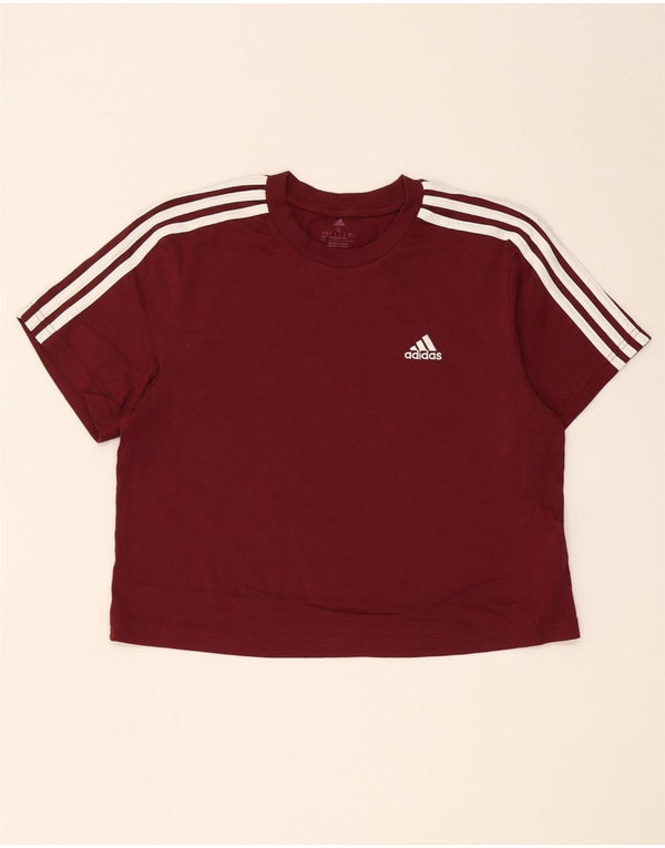 Adidas ženska majica kratkih rukava UK 8/10 Small Burgundy Cotton