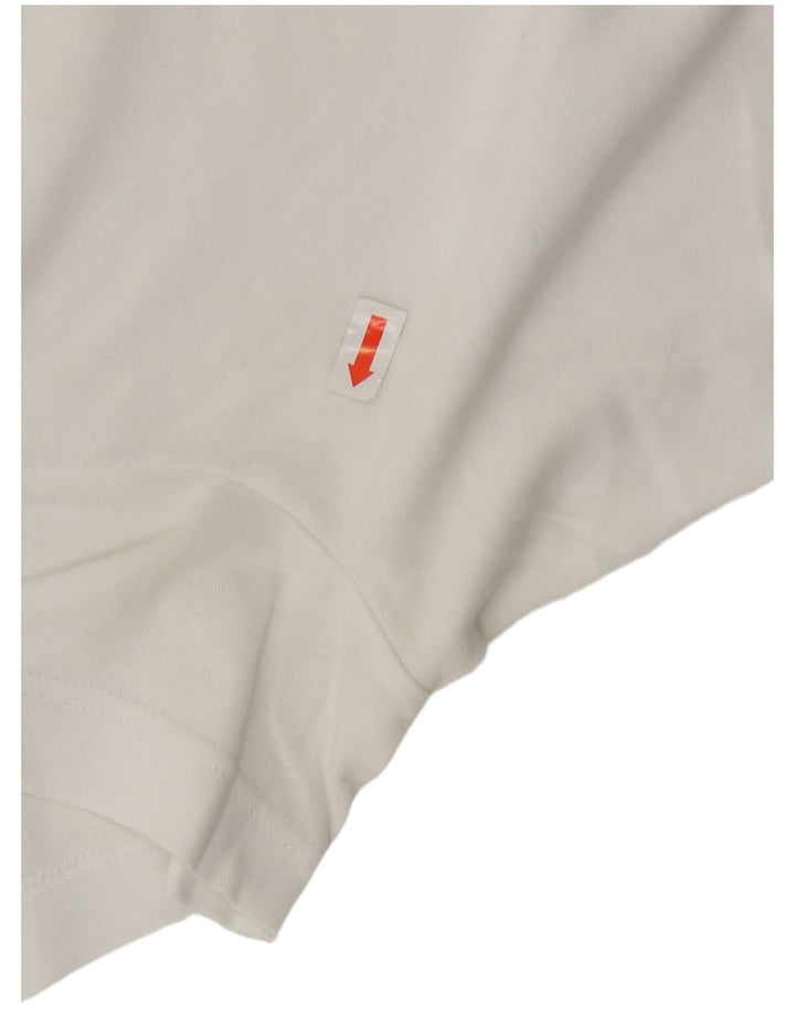 JACK WOLFSKIN Ženska grafička majica kratkih rukava UK 10/12 Srednje bijeli pamuk