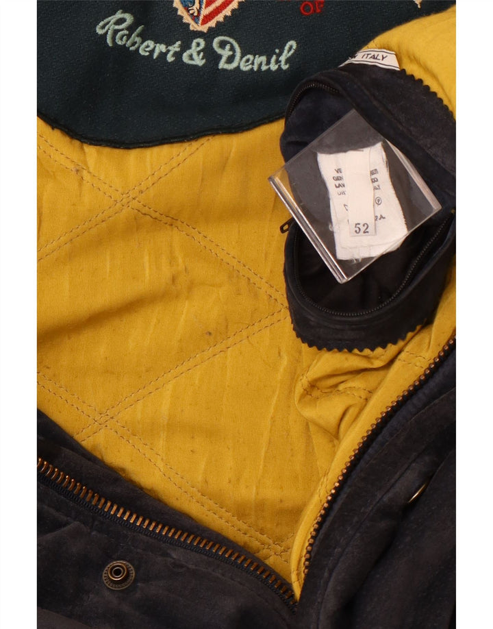 Vintage muška vjetrovka od brušene kože IT 52 XL tamnoplava koža