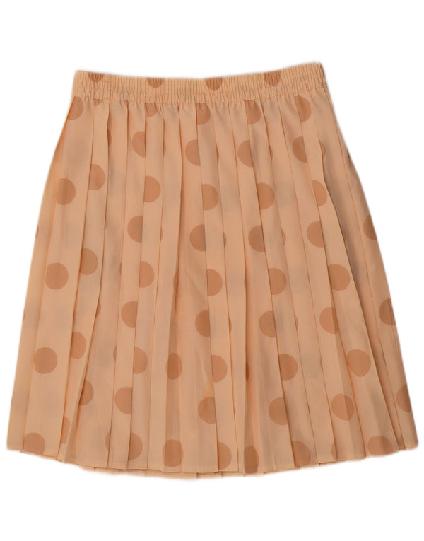 Vintage ženska plisirana suknja s noževima UK 16 velika W32 ružičasta poliesterska točkica