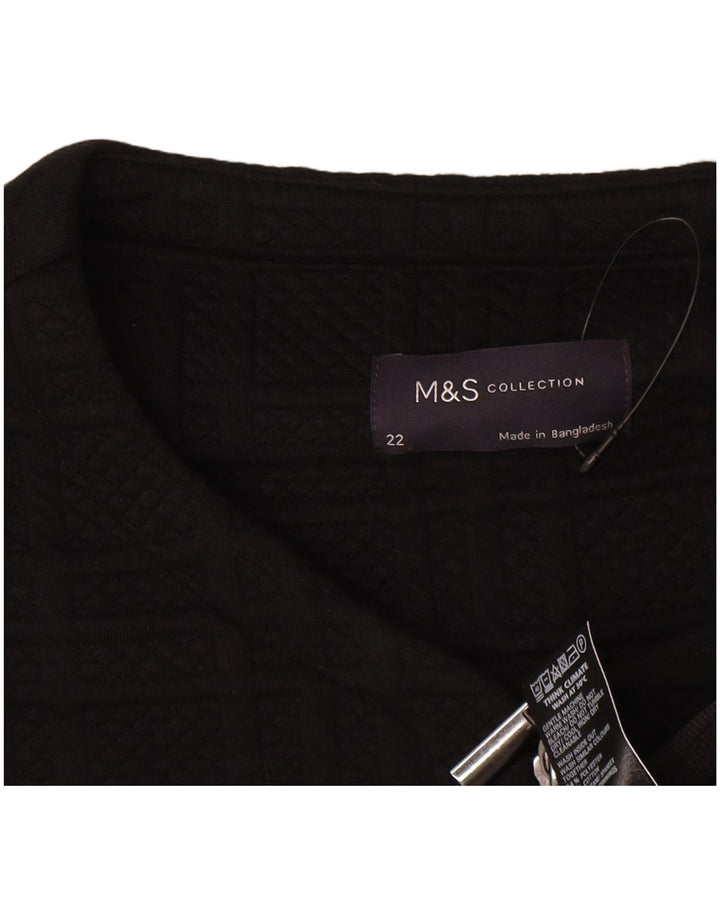 Marks & Spencer ženska jakna s punim patentnim zatvaračem UK 22 3XL crni karirani