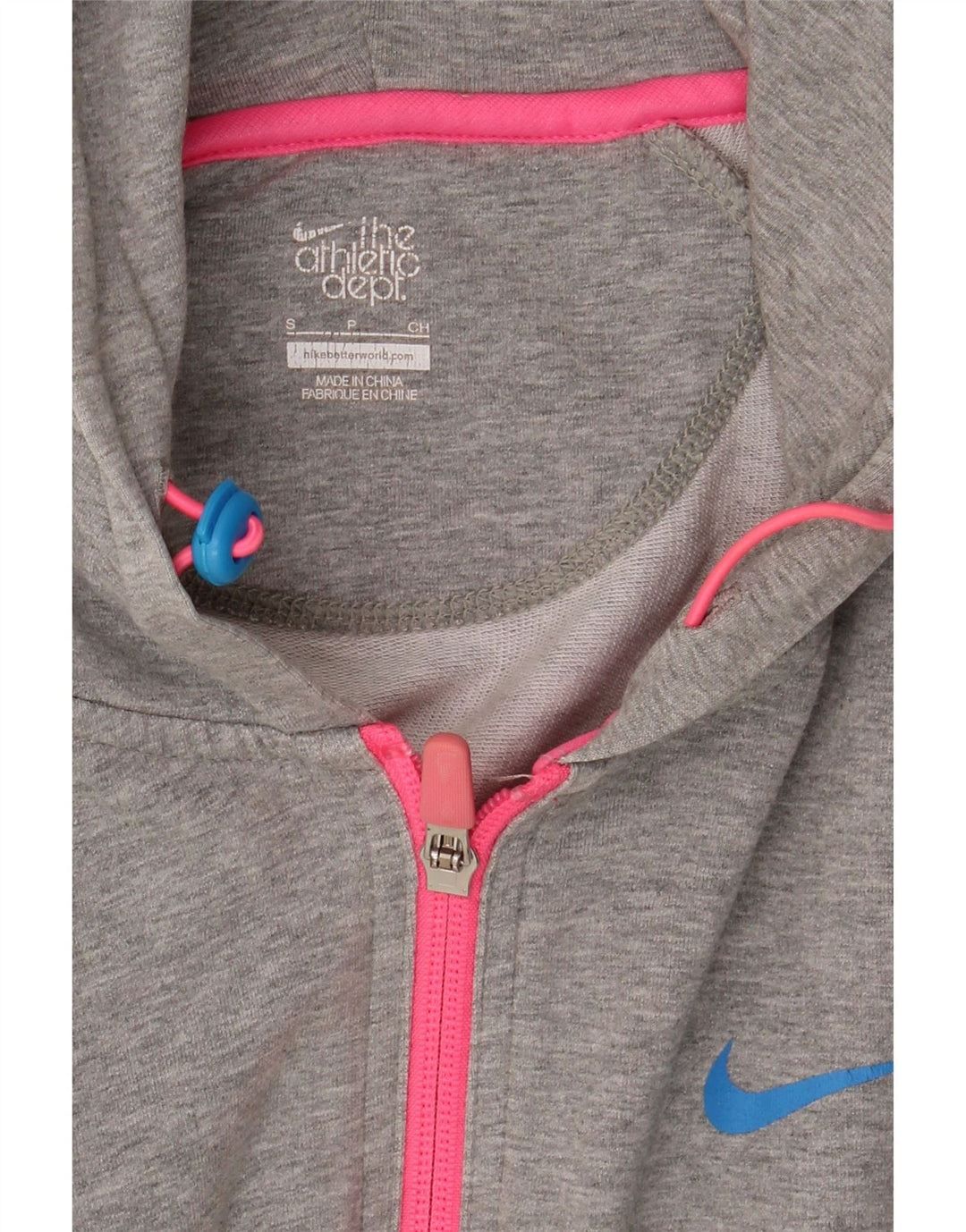 NIKE Womens Zip Hoodie Sweater UK 10 Small Grey Vintage Nike and Second-Hand Nike from Messina Hembry 