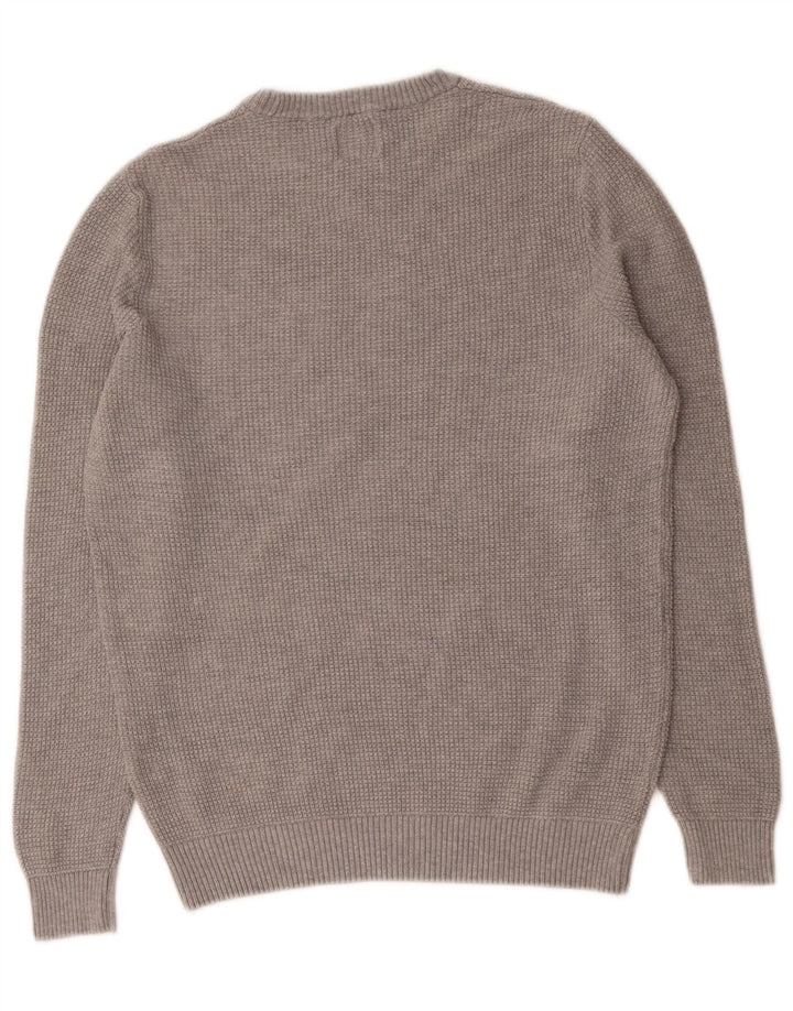 ZARA Mens Crew Neck Jumper Sweater Medium Grey Cotton