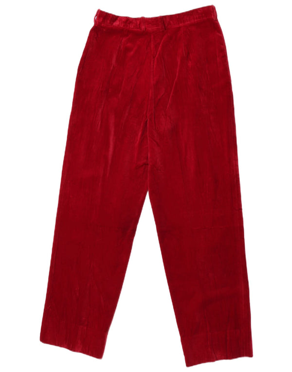 Vintage ženske baršunaste odijelne hlače IT 40 male W26 L28 Bordo