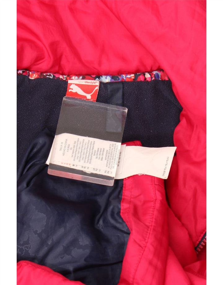 Podstavljena jakna Puma za djevojčice 15-16 godina, ružičasti poliester